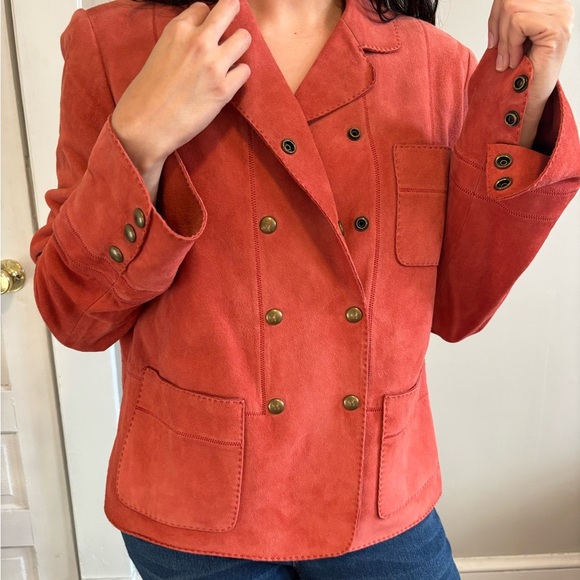 Y2K Vintage Whimsy Romantic Fairy Women's Suede Rust Leather Jacket Small Medium - Picture 3 of 15